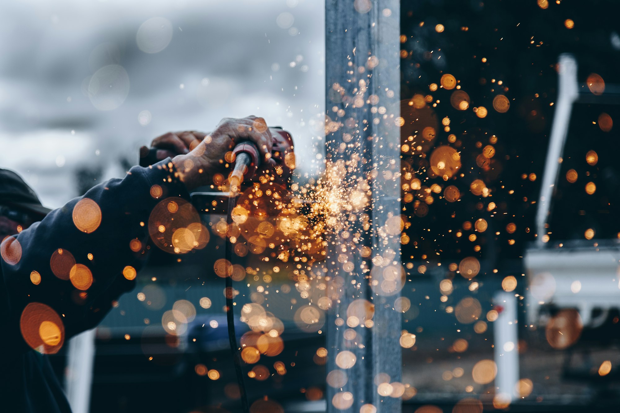 Industrial construction and engineering worksite